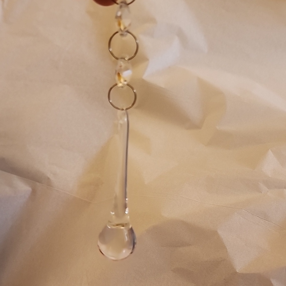TEARDROP SUNCATCHER Elegant Clear Hand blown Glass